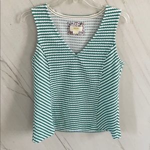 Maeve by Anthropology green/white sleeveless top
